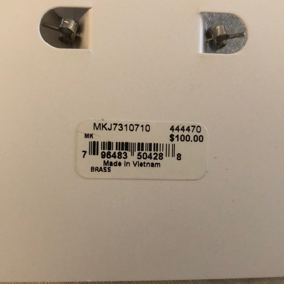 Michael Kors Gold Tone MK Logo & Cubic Zirconia Hoop Earrings NWT - Picture 16 of 16